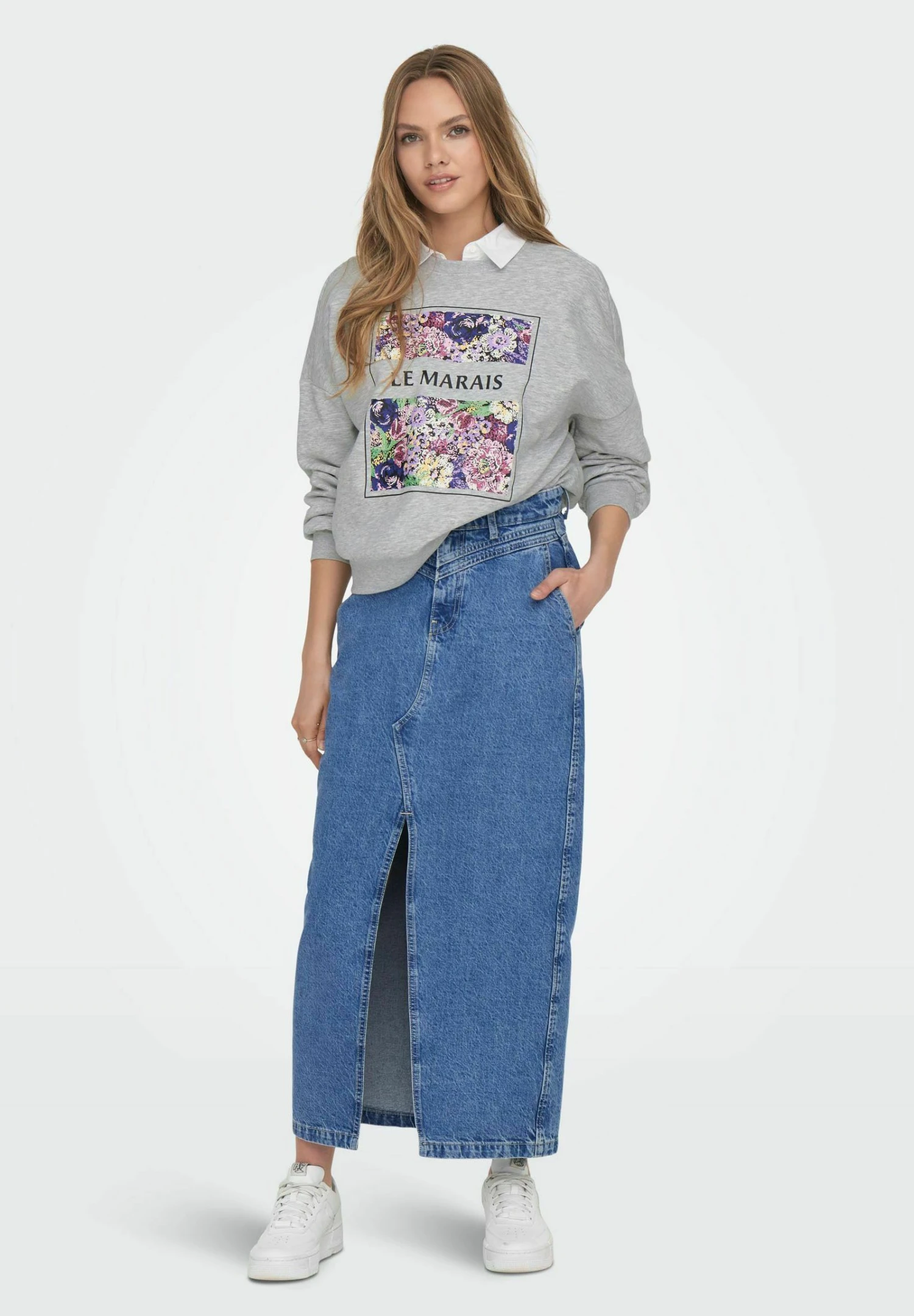 ONLY Rundhals - Sweater - Light Grey Melange 1 4 ONLY Rundhals - Sweater - Light Grey Melange 1 - Afbeelding 2