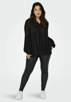 ONLY CARMAKOMA Carneel Ls V Neck- Blouse - Black -ONLY Winkel 0c478f022ea24093b9b64bad45e820e9