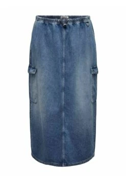 ONLY CARMAKOMA Cargo - Jeansrok - Medium Blue Denim