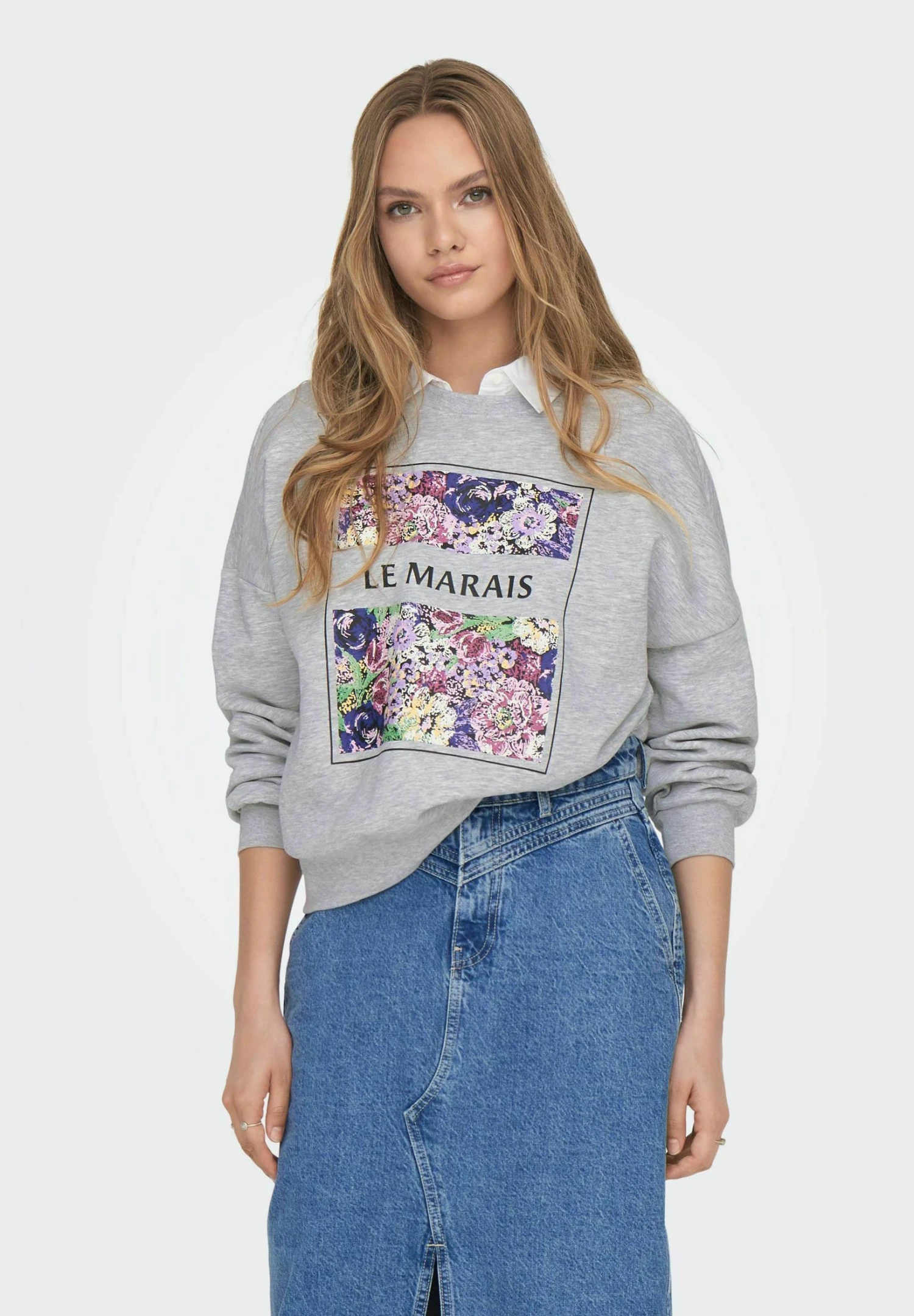 ONLY Rundhals - Sweater - Light Grey Melange 1 3 ONLY Rundhals - Sweater - Light Grey Melange 1