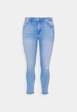 ONLY CARMAKOMA Carwilly Life Raw - Jeans Skinny Fit - Light Blue Denim -ONLY Winkel 4564f64ec70c4352b682aa6f63eacf83