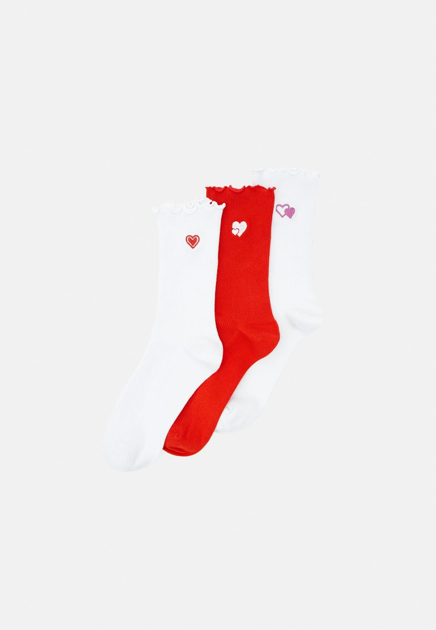 ONLY Onlphoebe Valentine Socks 3 Pack - Sokken - White 3 ONLY Onlphoebe Valentine Socks 3 Pack - Sokken - White