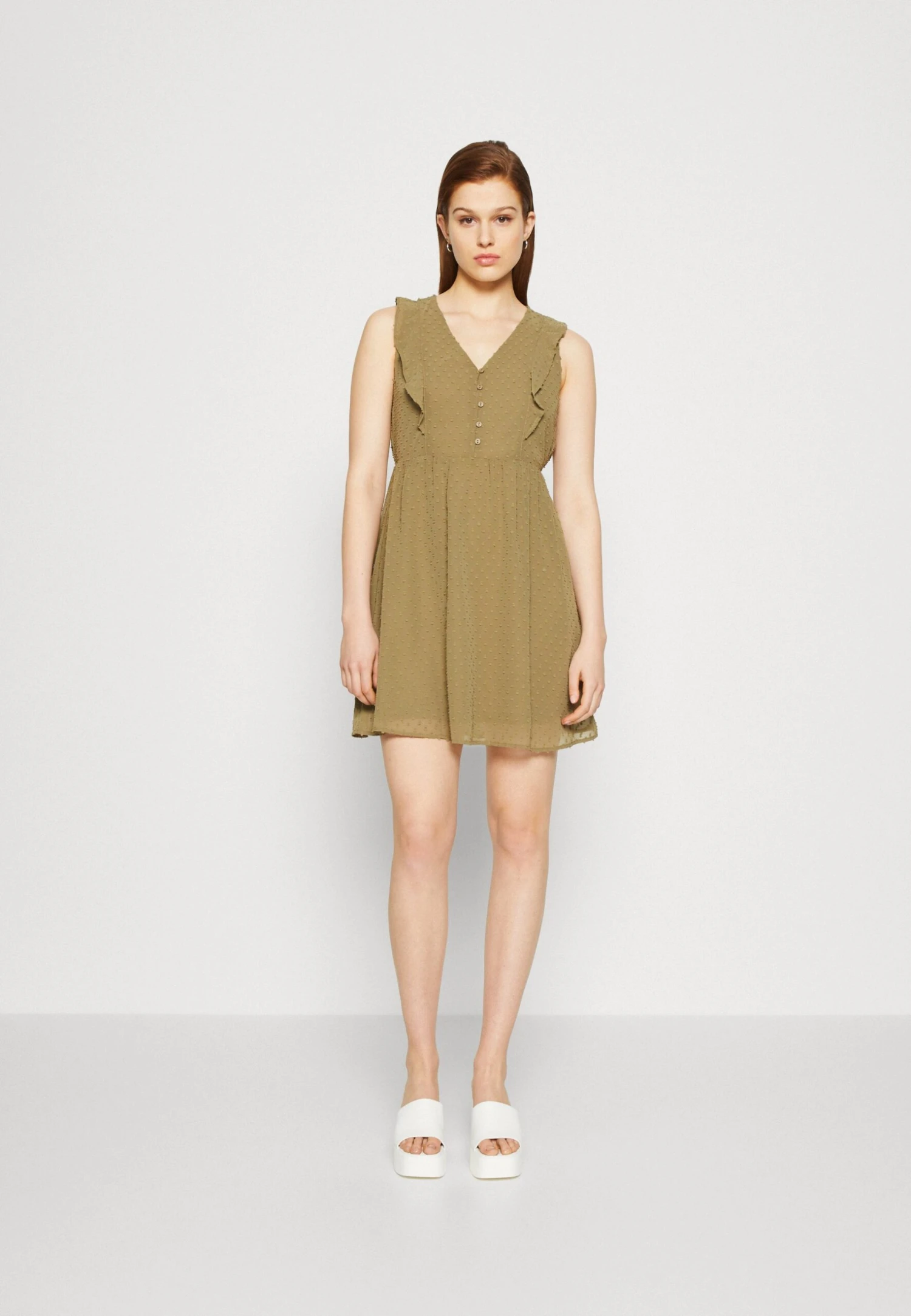 ONLY Onlsof Frill Dobby Dress - Blousejurk - Aloe 3 ONLY Onlsof Frill Dobby Dress - Blousejurk - Aloe