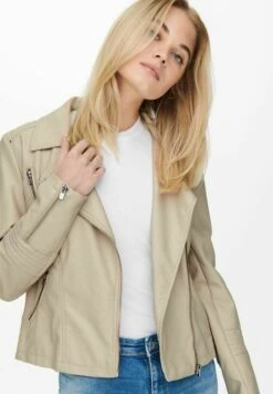 ONLY Biker Otw Noo - Imitatieleren Jas - Silver Lining