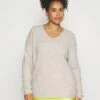 Onccamilla V-Neck- Trui - Pumice Stone Melange