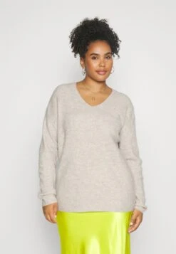 Onccamilla V-Neck- Trui - Pumice Stone Melange