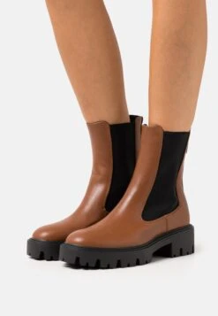 ONLY Shoes Onlbetty - Enkellaarsjes Met Plateauzool - Cognac