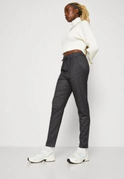 ONLY Onlpoptrash Naja Fine Stripe - Broek - Dark Grey Melange/White -ONLY Winkel 6f54ab8e81d540dea4d5454dbc48f3ad