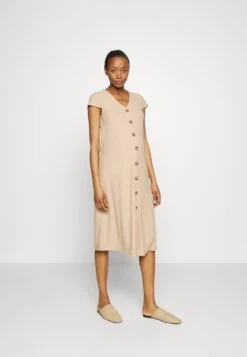 ONLY MATERNITY Olmnella Button Dress - Gebreide Jurk - Beige