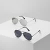 Only & Sons Sunglasses 2 Pack - Zonnebril - Black/Silver-Coloured 1 Only & Sons Sunglasses 2 Pack - Zonnebril - Black/Silver-Coloured -ONLY Winkel 9423f12b84574075ad576349640fd270