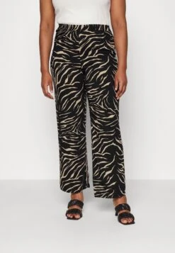 ONLY CARMAKOMA Carnova Lolli Life Wide Pant - Broek - Black W Wild Zebra