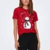 ONLY Xmas Yrsa Christmas Reg- T-Shirt Print - Urban Red Print:Snowman -ONLY Winkel 97f9d3da316241fbb1f4417562715662