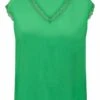 ONLY CARMAKOMA Mit Kurzen Ärmeln Curvy V-Ausschnitt - Blouse - Kelly Green