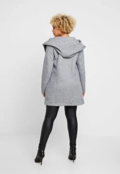 ONLY CARMAKOMA Carsedona Light Coat - Halflange Jas - Light Grey Melange -ONLY Winkel a49a8b87aab34c7eb4e7fdaa8e07e145
