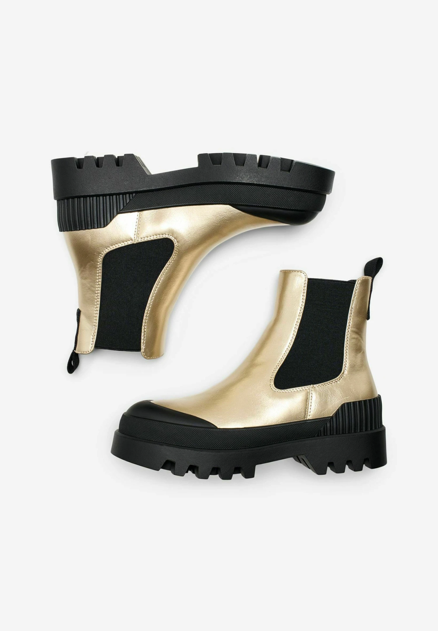 ONLY Shoes Enkellaarsjes Met Plateauzool - Gold Colour 7 ONLY Shoes Enkellaarsjes Met Plateauzool - Gold Colour - Afbeelding 5