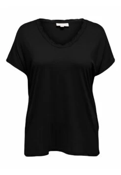ONLY CARMAKOMA V-Ausschnitt - T-Shirt Basic - Black