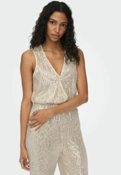 ONLY Pailletten - Jumpsuit - Ecru -ONLY Winkel b1e689c701c0446dbe01d8f0fc77d4c4