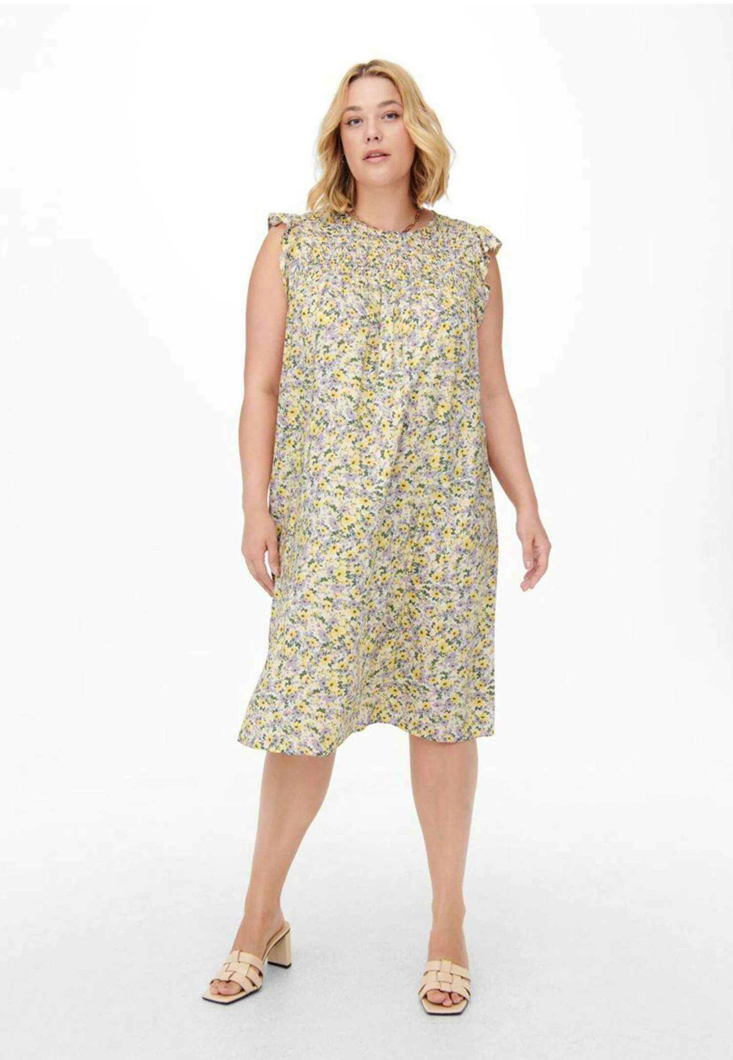 ONLY CARMAKOMA Curvy Rüschenärmel - Jurk - Cloud Dancer 4 ONLY CARMAKOMA Curvy Rüschenärmel - Jurk - Cloud Dancer - Afbeelding 2