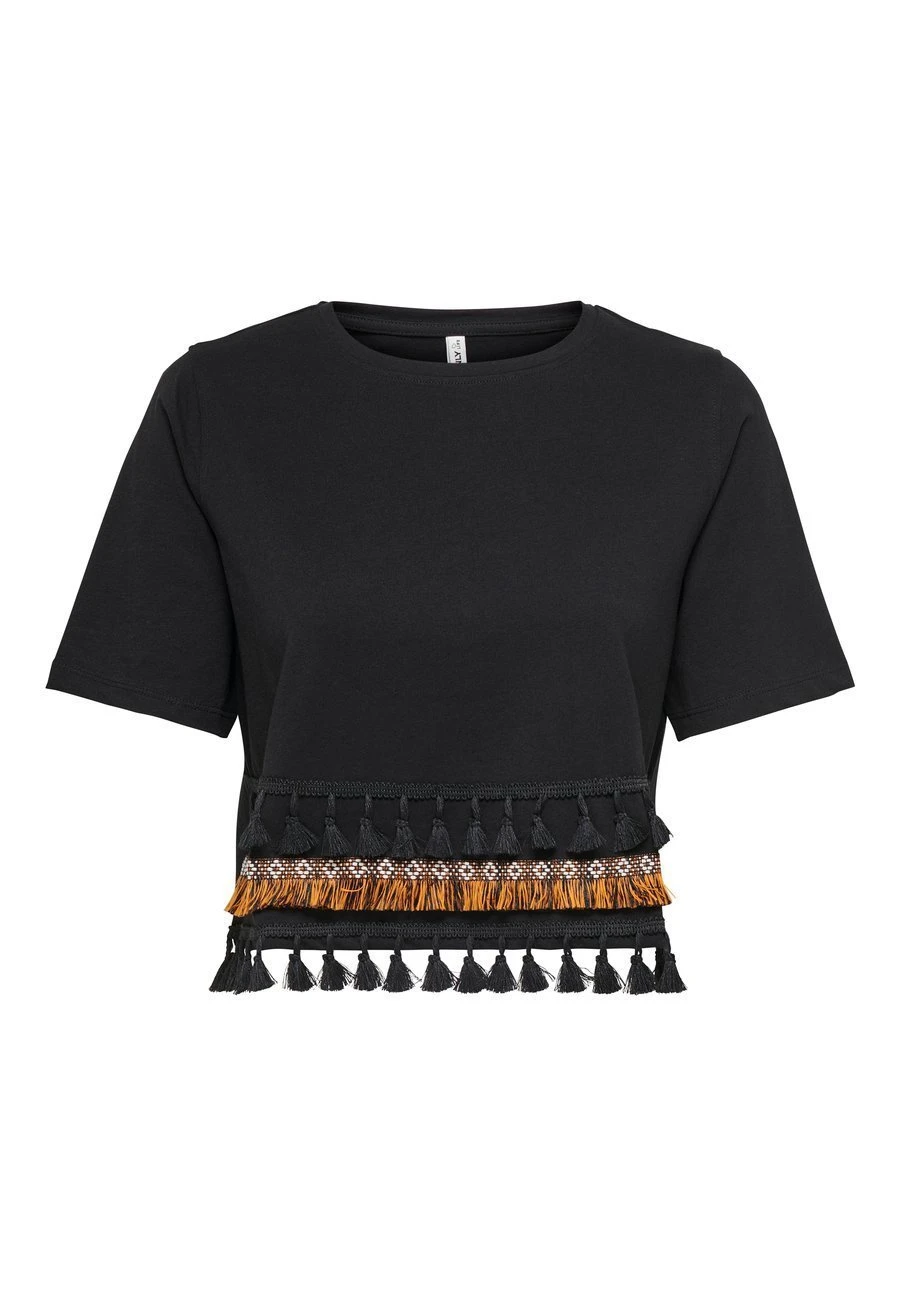 ONLY Onlfilippa Tassel - T-Shirt Print - Black 3 ONLY Onlfilippa Tassel - T-Shirt Print - Black