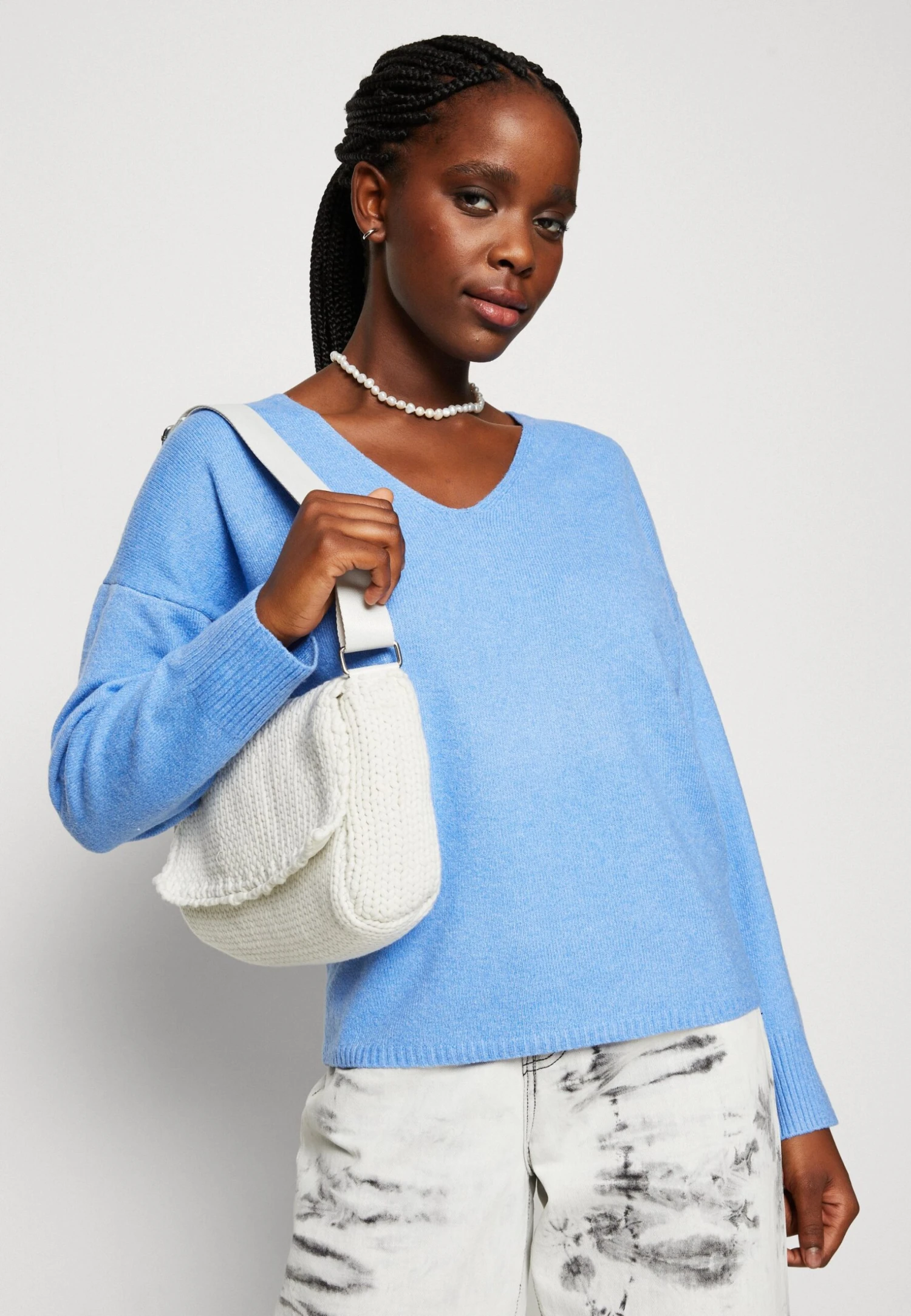 ONLY Onlrica Life V Neck- Trui - Provence Melange 6 ONLY Onlrica Life V Neck- Trui - Provence Melange - Afbeelding 4