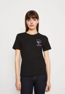 ONLY Onlkita S/S Seq Heart - T-Shirt Print - Black