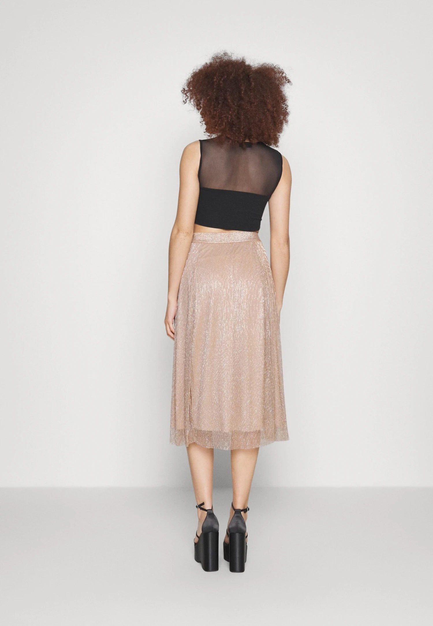 ONLY Onltinga Shine Skirt - A-Lijn Rok - Beige 5 ONLY Onltinga Shine Skirt - A-Lijn Rok - Beige - Afbeelding 3